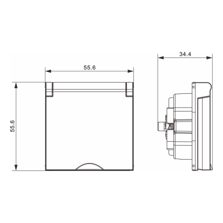 Donel A07 матовый белый накладка для розетки Schuko с заземлением, с крышкой, 16A 250 В~, серия DB