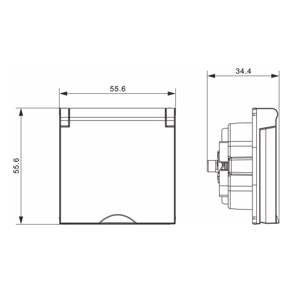 Donel A07 матовый белый накладка для розетки Schuko с заземлением, с крышкой, 16A 250 В~, серия DB