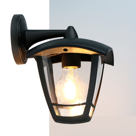 Фасадный светильник GWL-E27-M-IP65 Черный Малый Вниз Пушкинский General