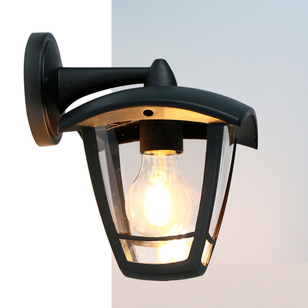 Фасадный светильник GWL-E27-M-IP65 Черный Малый Вниз Пушкинский General