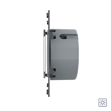 Выключатель Quadro 2 клавиши сухой контакт Черный (механизм) Livolo