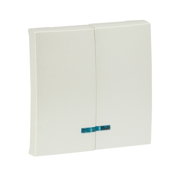 Валенсия Лицевая панель выключателя 2-кл, с индикатором 10А жемчуг EKF