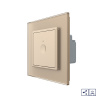 Одноклавишный проходной сенсорный выключатель Module с функцией радиоуправления, цвет золотой Livolo
