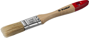 Кисть плоская "УНИВЕРСАЛ-МАСТЕР", натуральная щетина, деревянная ручка, 25мм ЗУБР