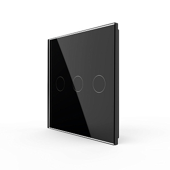 Панель для сенсорного выключателя UK стандарт, 3 клавиши, цвет черный, стекло B Livolo