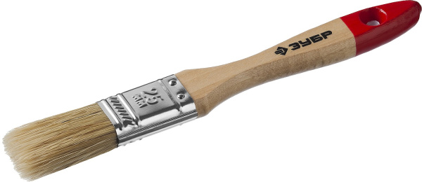 Кисть плоская "УНИВЕРСАЛ-МАСТЕР", натуральная щетина, деревянная ручка, 25мм ЗУБР