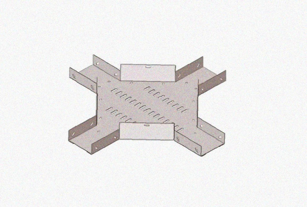Лоток крестообразный замковый глухой КМЗГ 200х50 УТ1,5, оцинкованный лист, S1,0