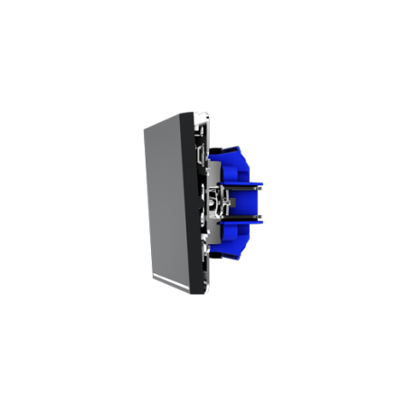 Выключатель встраиваемый Voltum S70 одноклавишный с подсветкой 10А, (графит)