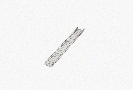 Лоток замковый перфорированный ЛМЗ 200х65х2000 УХЛ1, оцинкованный лист S1,0