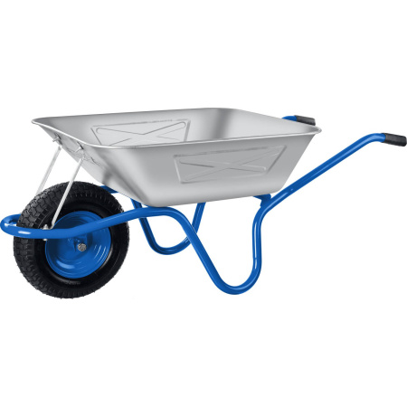 Строительная одноколесная тачка ПТ-250 130 л 250 кг широкое пневматическое колесо ЗУБР