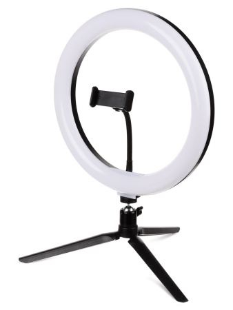 Лампа кольцевая светодиодная 30 см 16Вт 2700-6400 К+RGB штатив наст., диммер, ПДУ, USB TDM