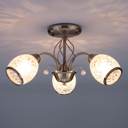 Люстра потолочная 3*E27 60Вт античная бронза IP20 Gabriella (30026/3 античная бронза) Eurosvet