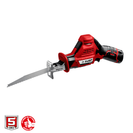 12В, 2 АКБ (2Ач), в коробке, пила сабельная. СПЛ-125-22 ЗУБР