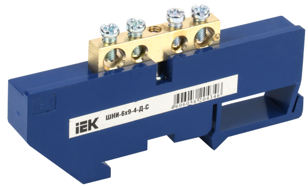 Шина N "ноль" на DIN-изоляторе ШНИ-6х9-4-Д-С IEK