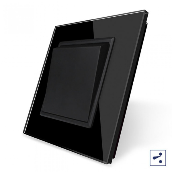 Механический проходной выключатель 1 клавиша Черный Livolo