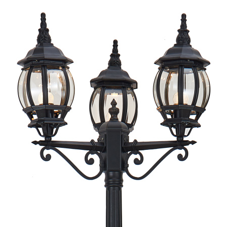 Светильник садово-парковый Feron 8115/PL8115 столб 3*100W E27 230V, черный