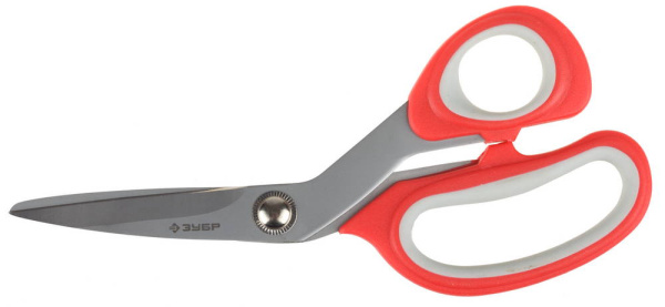 Ножницы "Мастер" изогнутые хозяйственные, двухкомпонентные ручки, 190мм ЗУБР