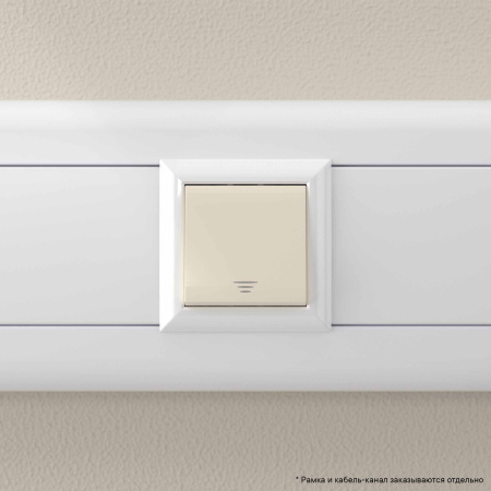 Выключатель одноклавишный модульный, "Avanti", "Ванильная дымка", 2 модуля DKC