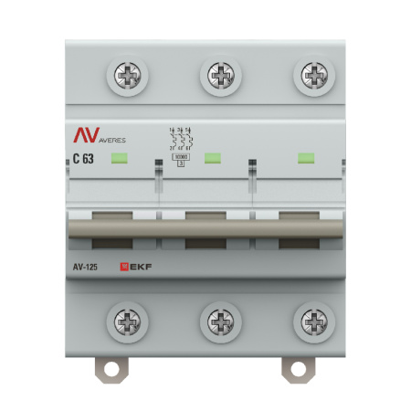 Выключатель автоматический ВА МОД AV-125 3П 63A D 10кА AVERES EKF