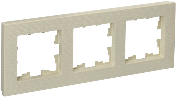 BRITE Рамка 3-мест. РУ-3-Бр беж. рифленый IEK