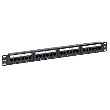 Патч-панель TERACOM PRO 19'' Cat,5E 1U неэкранированная UTP 24 порта RJ-45 Dual IDC EKF