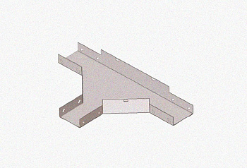 Лоток тройниковый замковый перфорированный ОТЗ 100х50 (Rп300) УХЛ1, радиус поворота трассы 300 мм, оцинкованный лист, S1,0