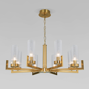 Подвесная люстра со стеклянными плафонами 8*E14 40Вт латунь IP20 Arganie (60133/8 латунь) Eurosvet