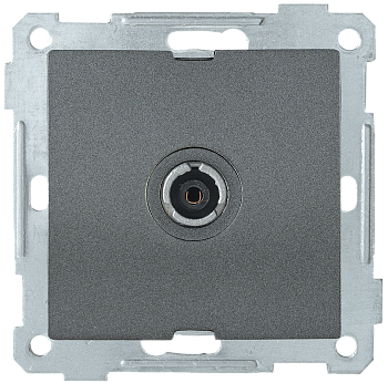 Розетка 1-местная телевизионная проходная РТВ10-0-Б BOLERO антрацит IEK
