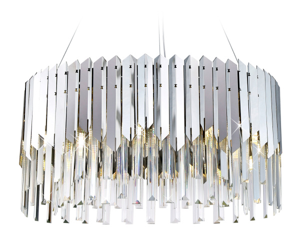 Подвесная люстра с хрусталем TR5285/6 CH/CL хром/прозрачный E14/6 max 40W D600*1100 Ambrella Light