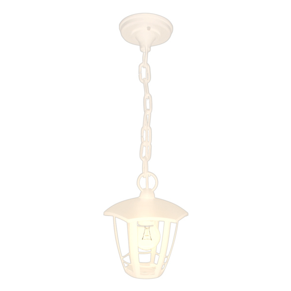 11-172 Светильник садово-парковый, подвесной, «Марсель 1», Е27х60Вт, 6-ти гранный, пластик, белый, прозрачный поликарбонат, 177х164х526мм, APEYRON