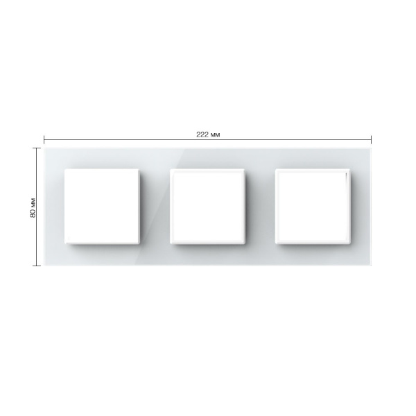 Рамка для розетки тройная белая Livolo
