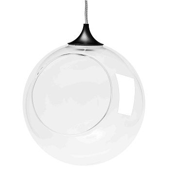 FT-13-01 Фитосветильник подвесной, светодиодный, стеклянный шар Ø150мм, 220В, 1Вт, кабель 1м, черный (без наполнения) APEYRON