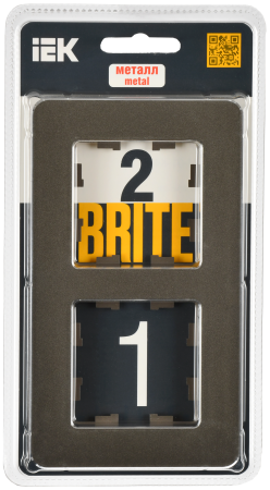 BRITE Рамка 2-мест. РУ-2-1-Бр металл латунь RE IEK