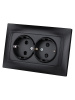 Розетка двойная 2П+З 16А 250В с защ. шт. графит "Лама" TDM