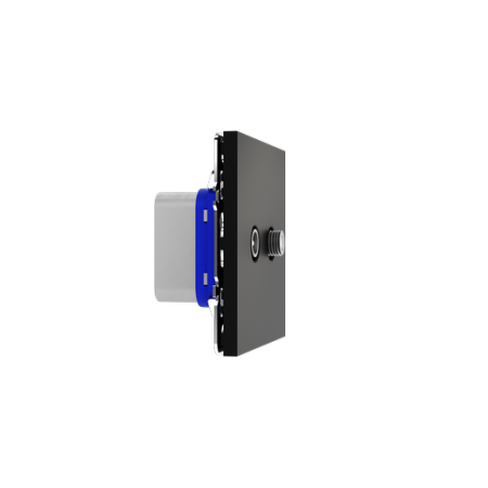 Розетка телевизионная встраиваемая Voltum S70 оконечная TV+SAT, (черный матовый)