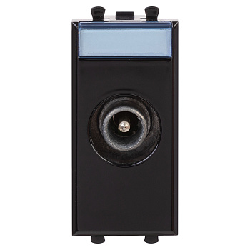 Розетка TV проходная модульная, "Avanti", "Черный квадрат", 1 модуль DKC