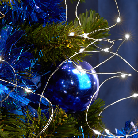 Светодиодная гирлянда Feron CL53 2м + 1м белый,статичная, с питанием от батареек, прозрачный шнур