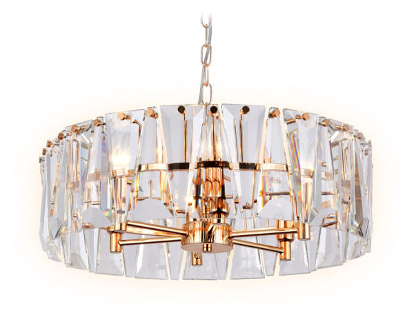 Подвесная люстра с хрусталем TR5172 GD/CL золото/прозрачный E14/6 max 40W D520*515 Ambrella Light