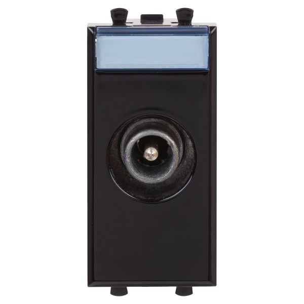 Розетка TV проходная модульная, "Avanti", "Черный квадрат", 1 модуль DKC