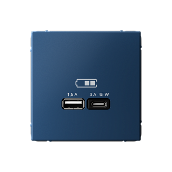 ARTGALLERY USB РОЗЕТКА A + тип-C 45Вт высокоскор.заряд. QC, PD, механизм, АКВАМАРИН Systeme Electric ARTGALLERY USB РОЗЕТКА A + тип-C 45Вт высокоскор.заряд. QC, PD, механизм, АКВАМАРИН Systeme Electric