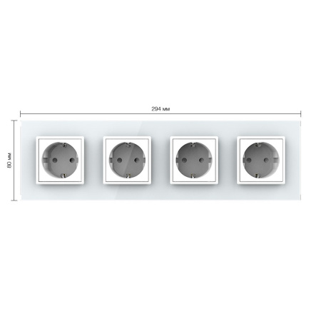 Розетка 4 модуля Белая Livolo