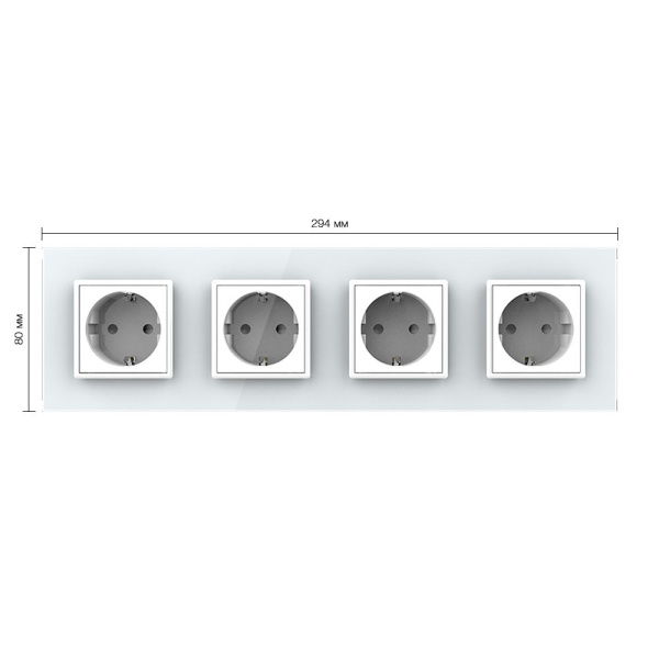 Розетка 4 модуля Белая Livolo