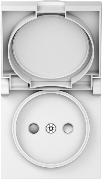 Donel A07 матовый белый накладка для розетки без заземления, с крышкой, 16A 250 В~, серия DB