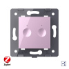 Двухклавишный проходной сенсорный выключатель ZigBee Module, цвет розовый (механизм) Livolo