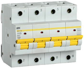 Выключатель автоматический ВА МОД ВА47-150 4П 125А 15кА D IEK