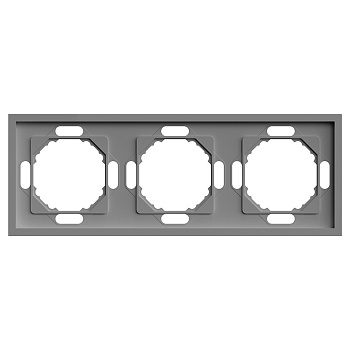 Рамка STEKKER, PFR00-5003-10 3-местная, серия Эмили, платиново-серый, soft touch