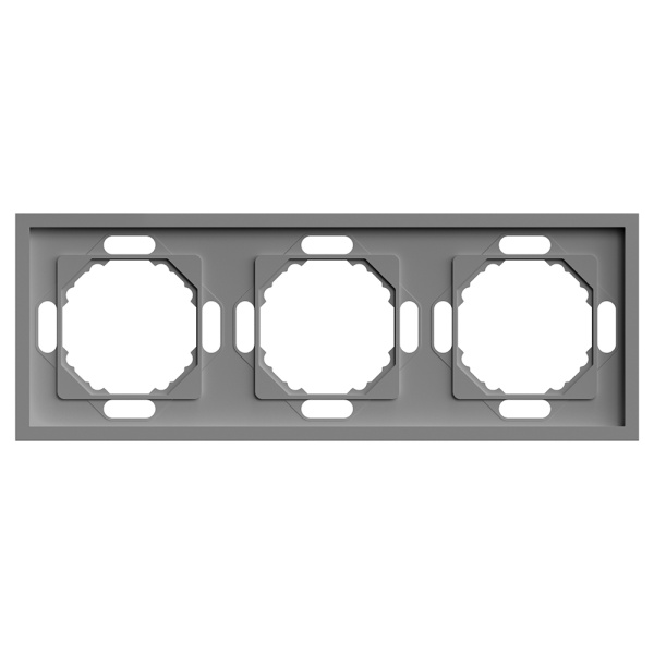 Рамка STEKKER, PFR00-5003-10 3-местная, серия Эмили, платиново-серый, soft touch