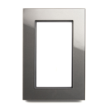 Рамка 2-местная (без перемычки), стекло, STEKKER, GFR00-7012-06, серия Катрин, графит