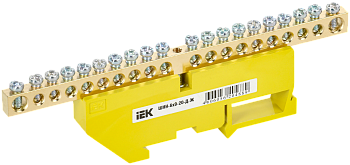Шина PE "земля" на DIN-изоляторе ШНИ-6х9-20-Д-Ж IEK
