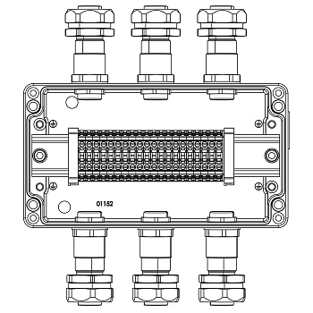 Взрывозащ. клемм. коробка из алюминия TBE-A-14-(20xCBC.4)-3xKH2MHK(A)(C)1Ex e IIC Т5 Gb / Ex tb IIIC T95°C Db IP66 DKC